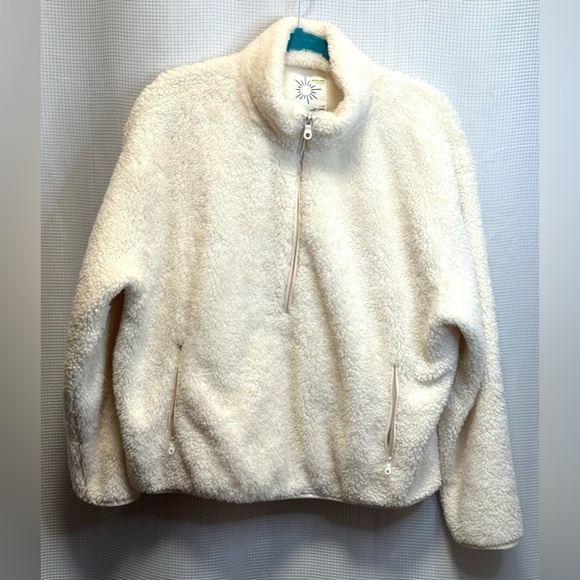 OFFLINE by Aerie Sherpa Quarter Zip Pullover Cream Large - Picture 8 of 9
